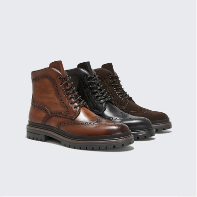 Business-style lace-up men's ankle boots